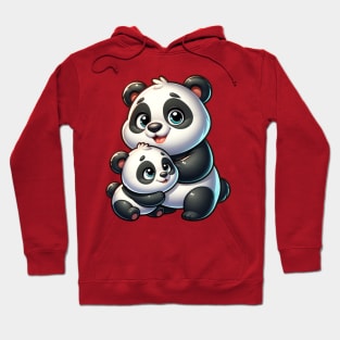 Panda with baby. Hoodie